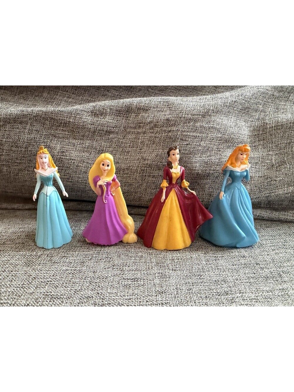 Disney Princess Figure Lot of 4 Aurora Sleeping Beauty Belle Rapunzel Toys